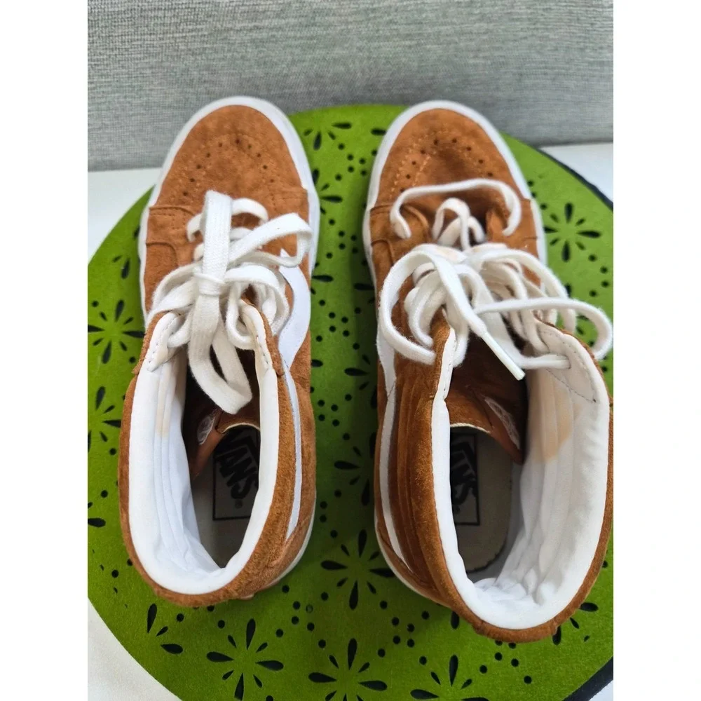 Vans Sk8-Hi Scotchgard Unisex M8/W9.5 Skateboard Shoes Brown Suede Sneakers